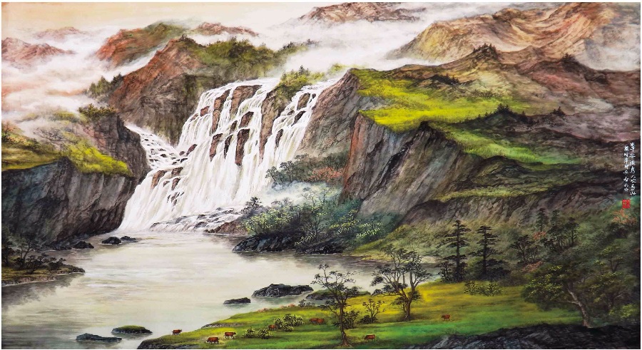 《叶英伦彩墨山水画国画技法》